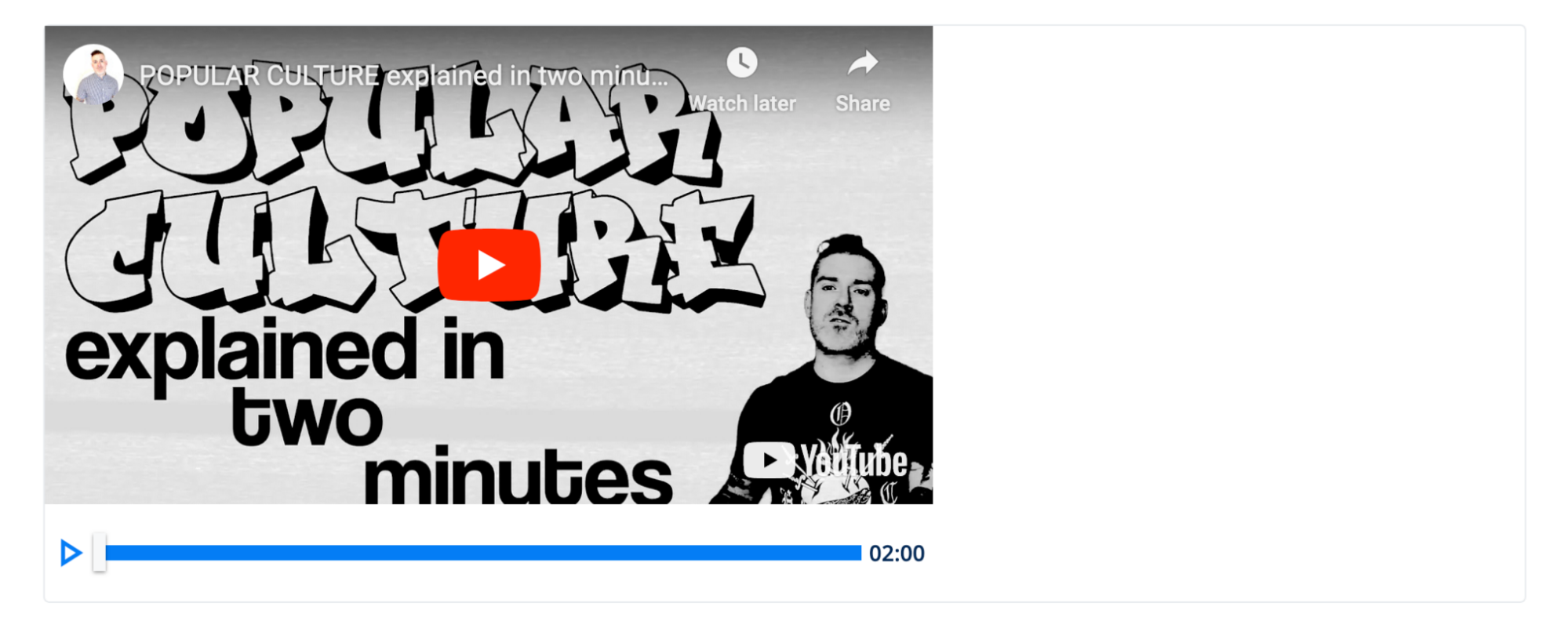 Embedded YouTube example