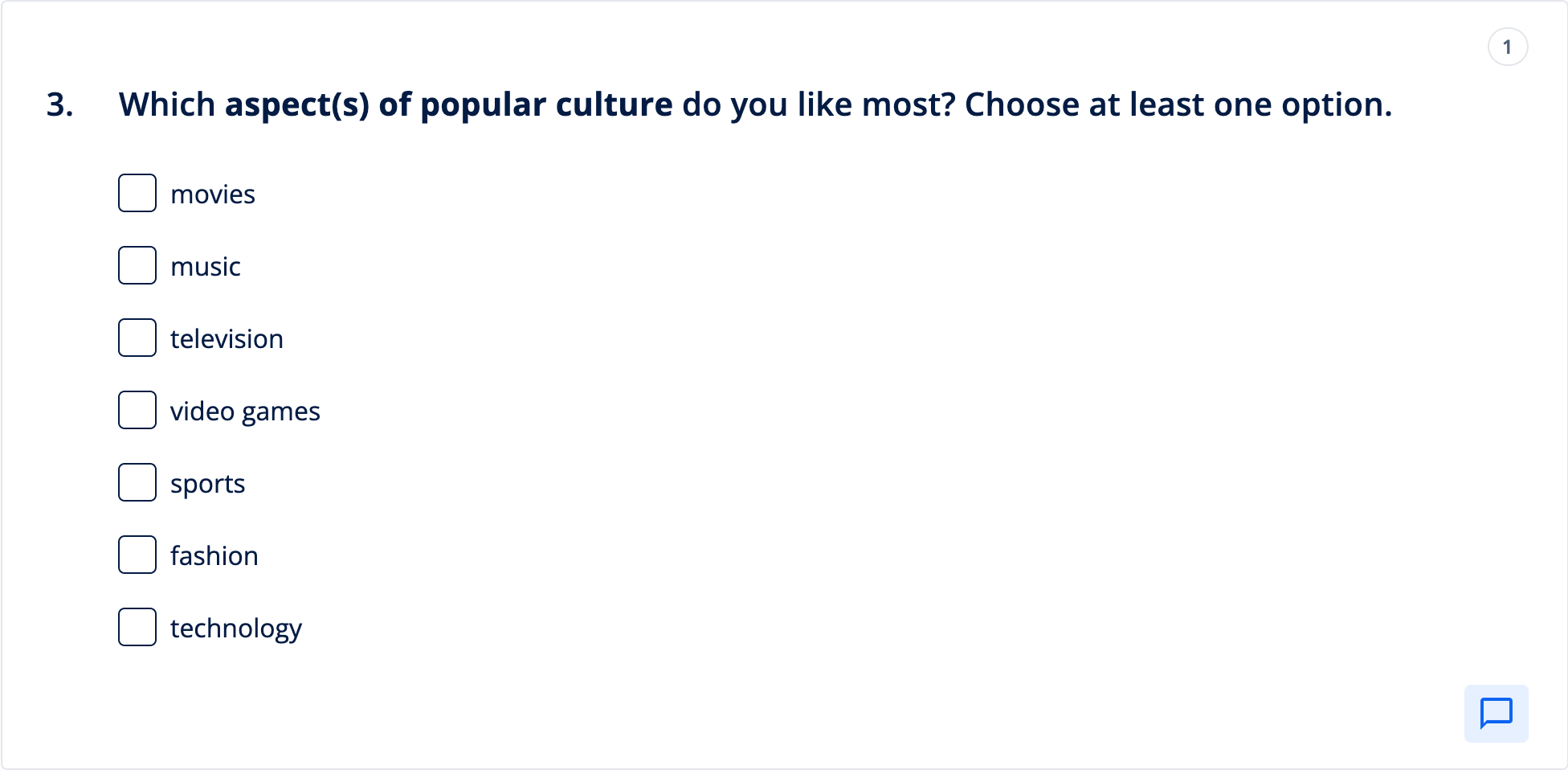 Multiple selection example