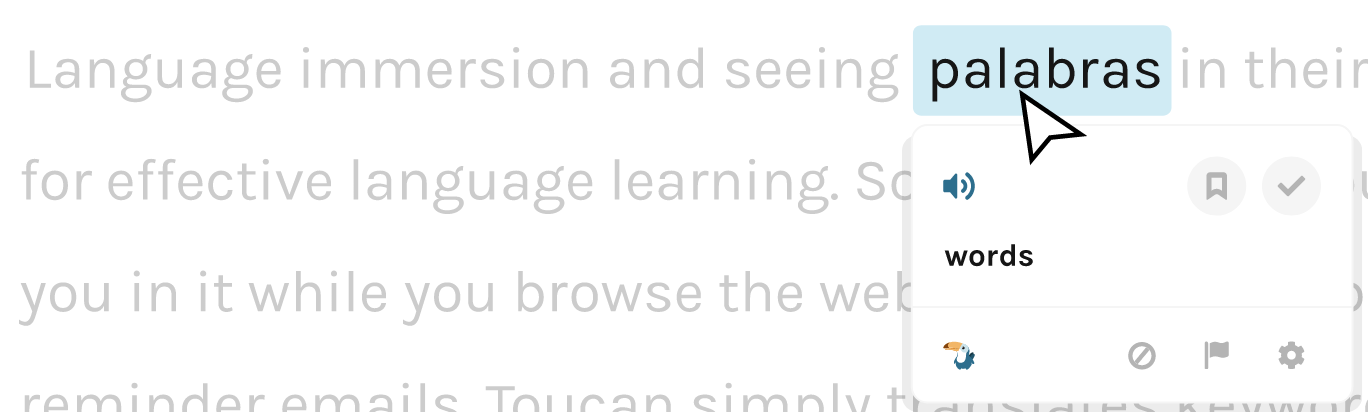 Toucan vocabulary support illustration